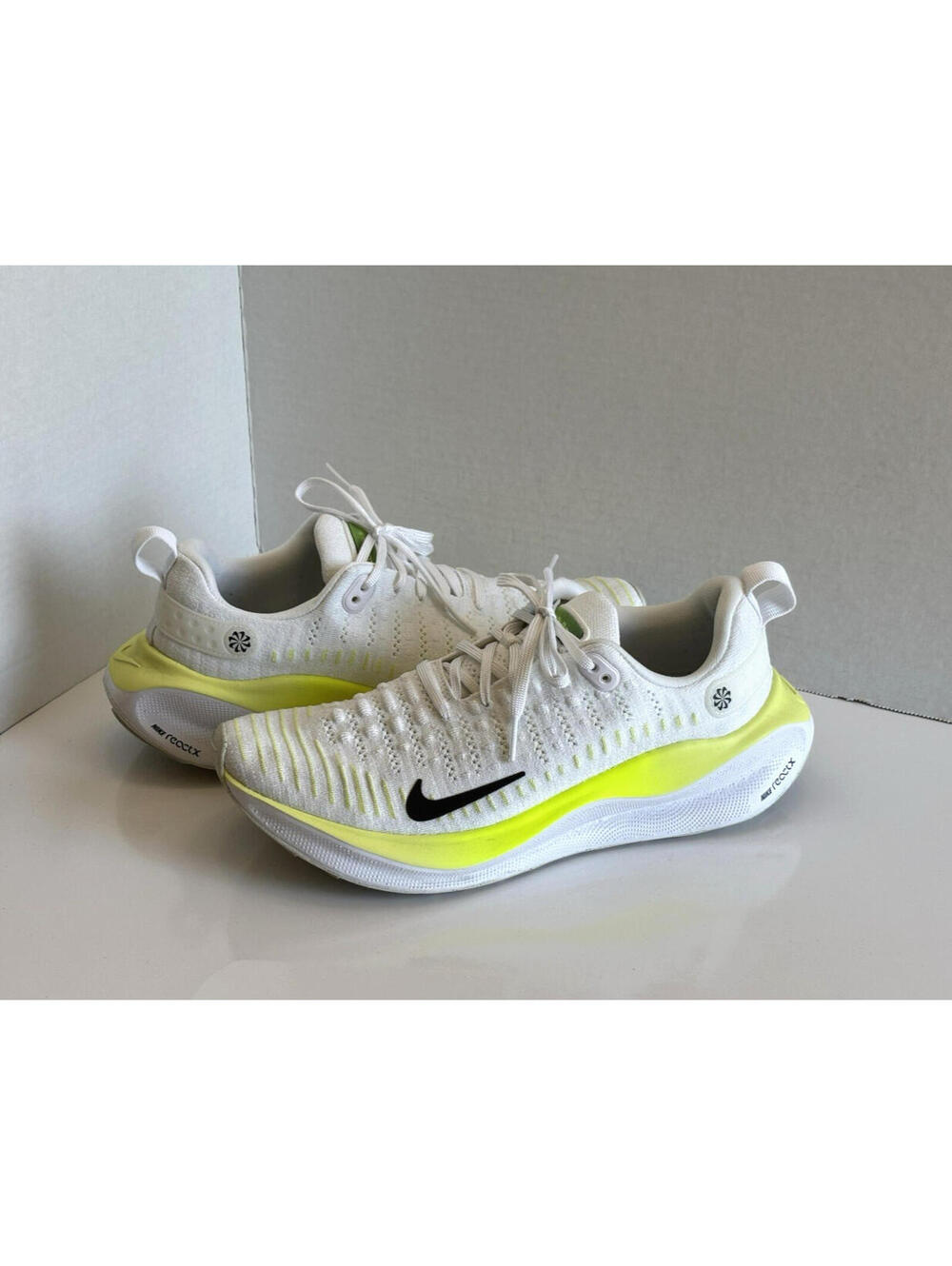Nike ReactX Infinity Run 4 Shoes White Volt DR2665-101 Men's 8 Running Sneakers